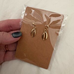 Handmade Gold Puka Shell Dangle Earrings - Xmas offer details in description!